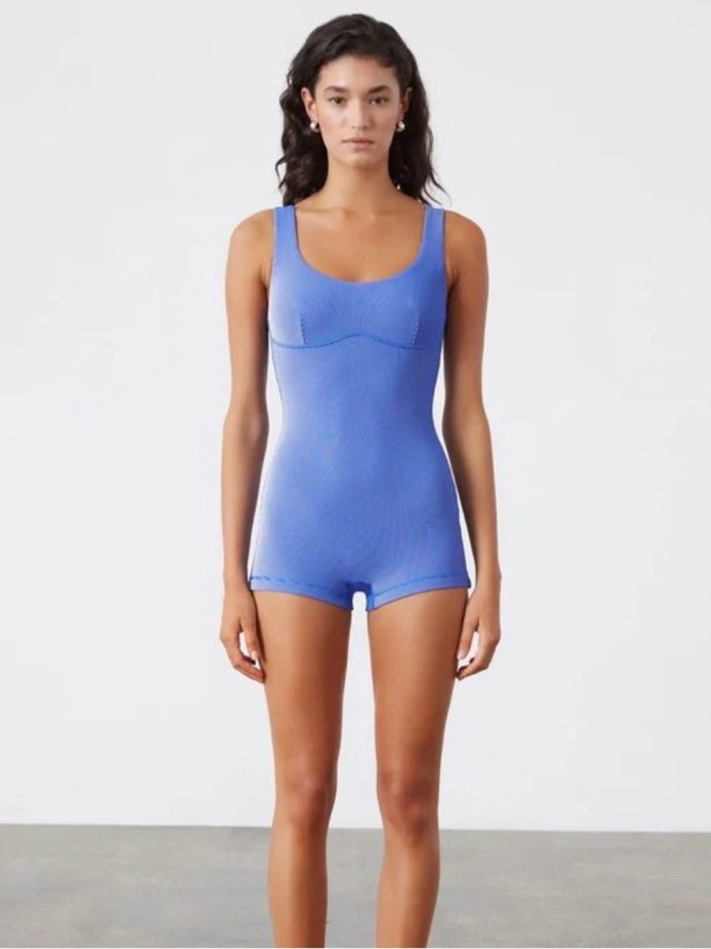 NWT Zulu & Zephyr Dolphin Blue Ribbed Bodysuit Sz 10